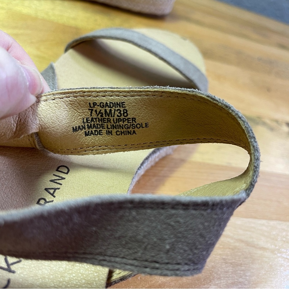 Women’s Taupe Cross-Strap Sandals with Espadrille Sole - Picture 10 of 12